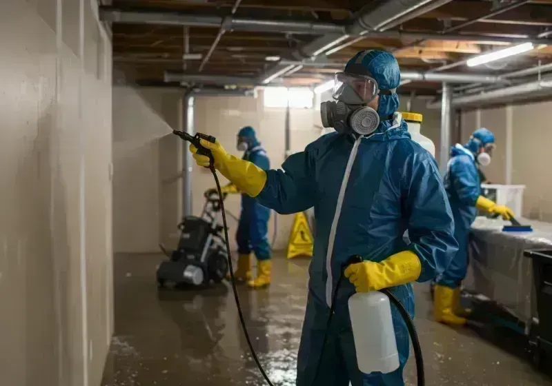 Basement Sanitization and Antimicrobial Treatment process in Palisades Park, NJ